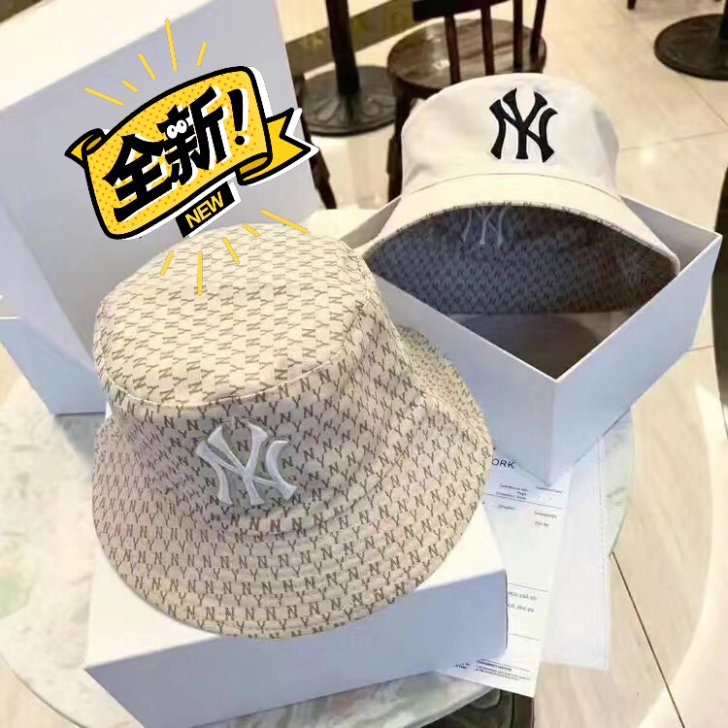 NY双面刺绣渔夫帽夏季百搭遮阳帽明星同款盆帽