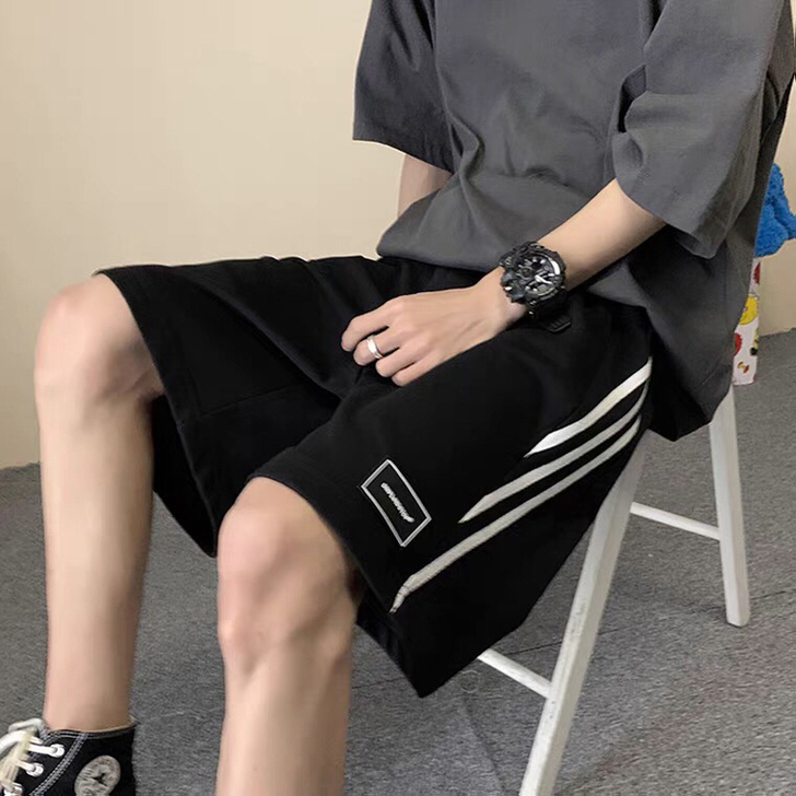 休闲短裤男夏季薄款宽松直筒运动裤子2021...