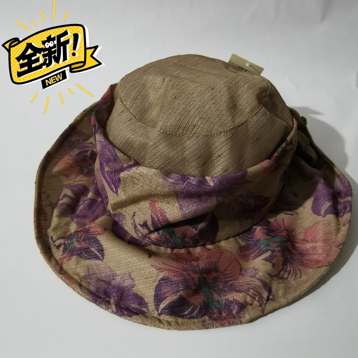 商场撤柜剩下的高档全新女士盆帽，棉麻面料透...