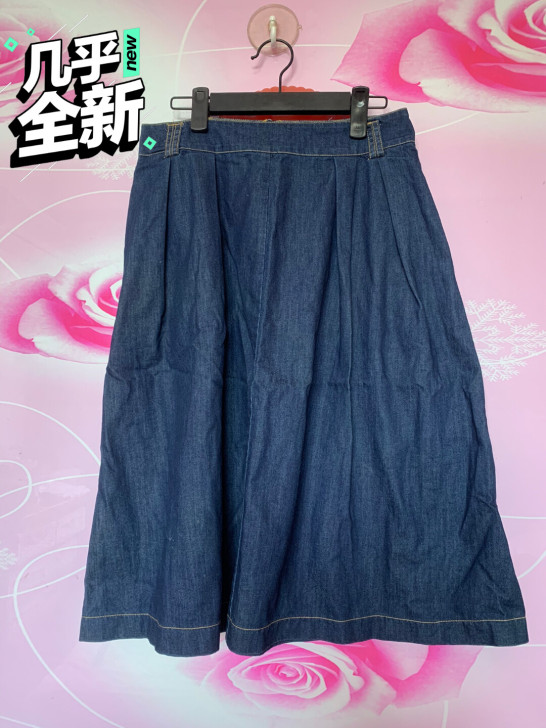 女士春秋季四季可穿百搭款深色牛仔半身裙