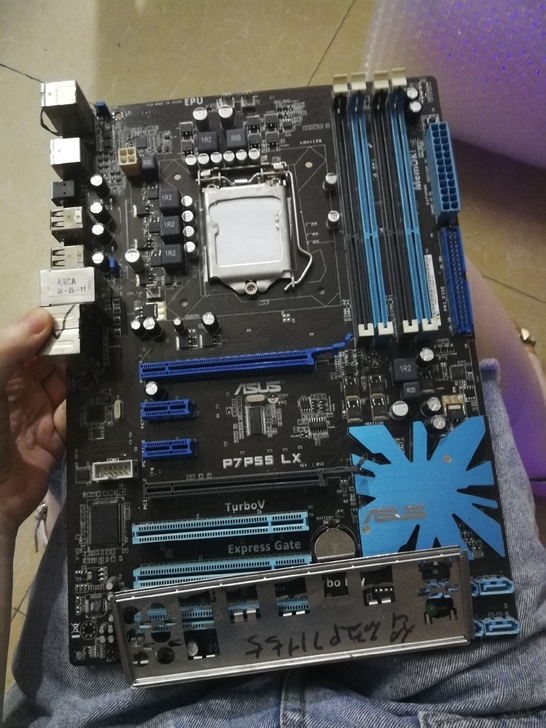 华硕p7p55 lx四内存插槽拆机主板