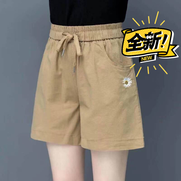 纯棉短裤女新款夏季薄款宽松高腰显瘦女裤夏宽...