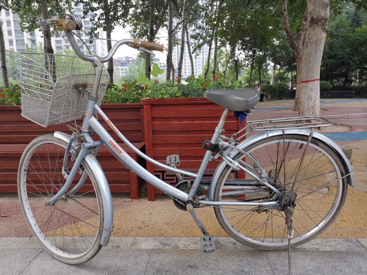 盼盼全自动变速自行车，前后减震均为弓子板减...