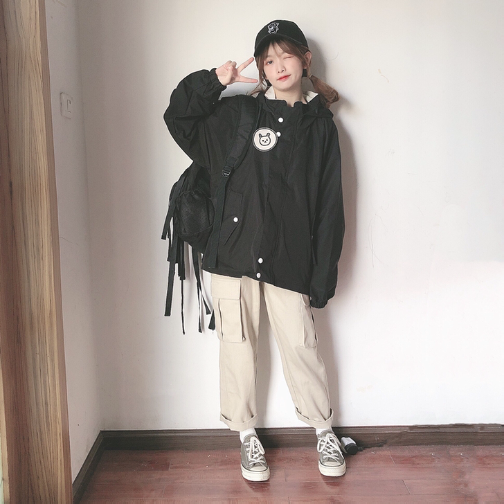 大令自制 原创设计酷女孩休闲运动风宽松百搭...