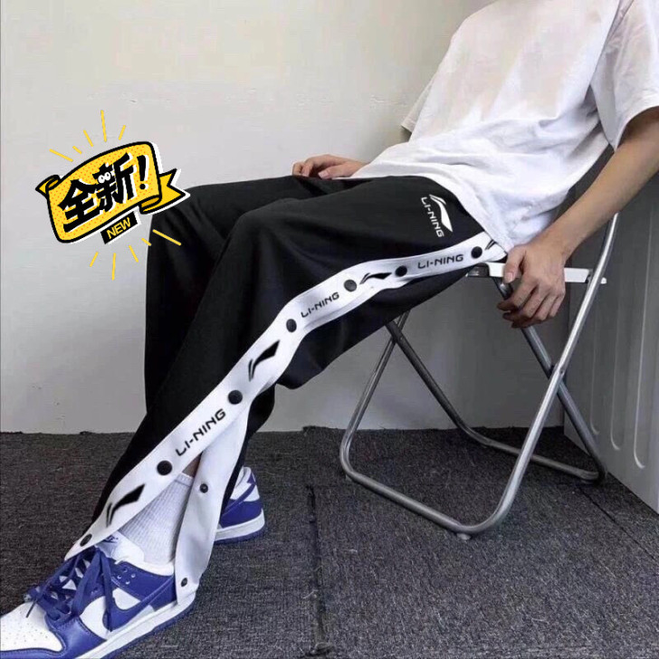 夏季休闲裤子男学生宽松蓝球运动裤高街全开排...