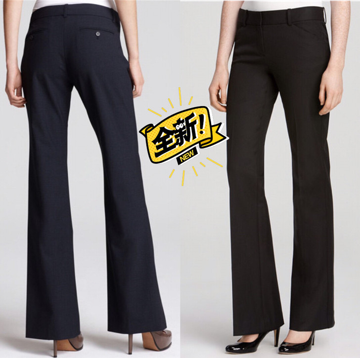 TH女低腰经典夏季薄款弹力羊毛裤喇叭裤西裤...