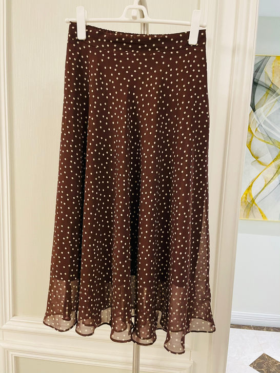 全新雪纺波点半裙