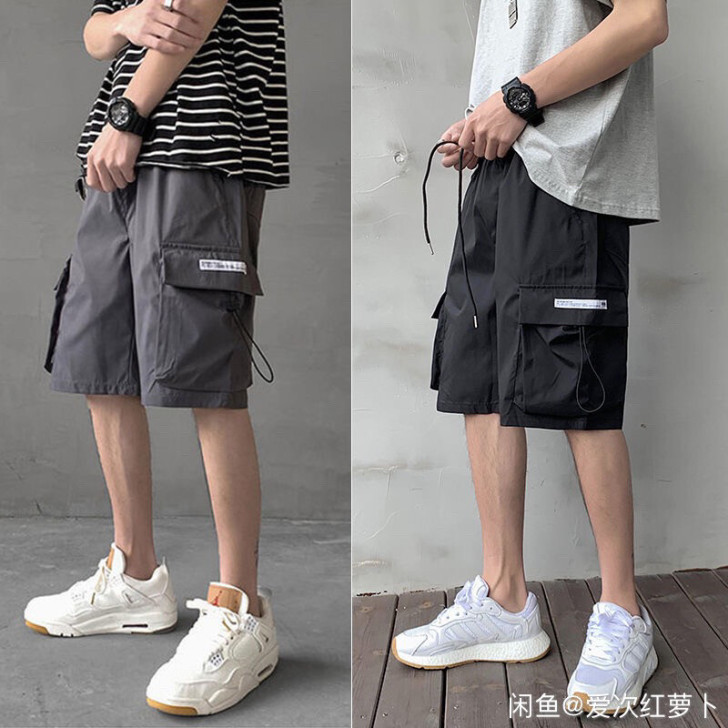 工装短裤男夏季韩版潮流宽松学生五分裤男生潮...