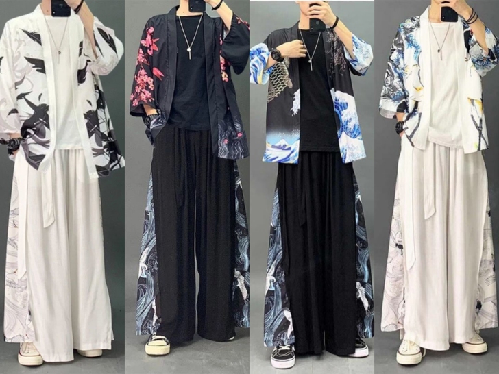 全新 国风道袍三件套男生中国风套装潮流汉服...