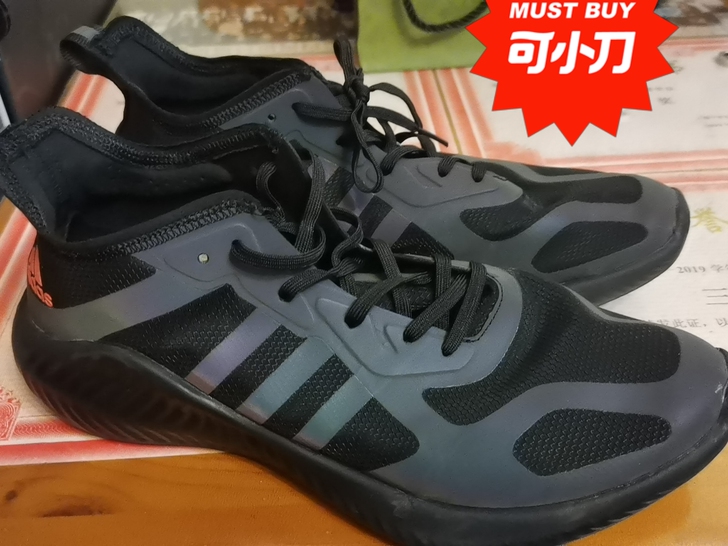 adidas针织网眼运动鞋，43码，上脚个...