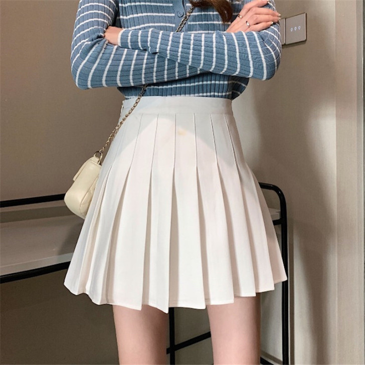 高腰百褶裙女夏季2021年新款小个子半身裙...