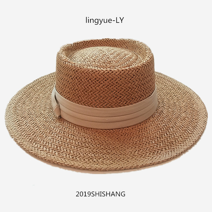 全新 ins款草帽女夏秋天海边沙滩帽女防晒...