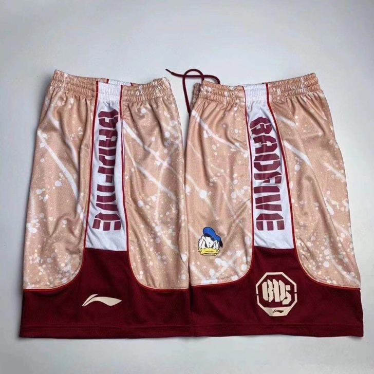 夏季唐老鸭联名情侣款短裤男篮球运动裤网眼透...