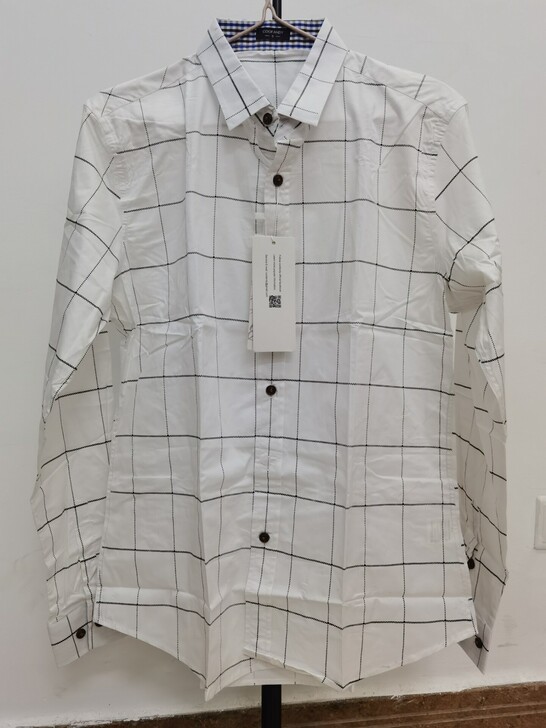 2021春秋款男士长袖衬衫男商务休闲条纹衬...