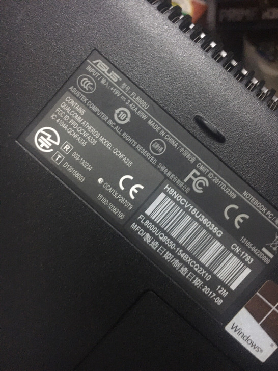 华硕FL8000u i7 8550 4g ...