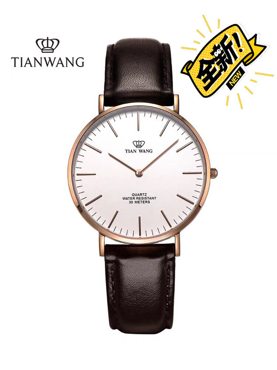 天王表休闲男表手表皮带石英手表