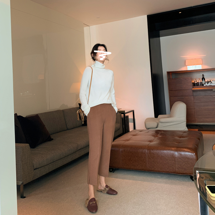 MC双面羊绒裤子呢子毛呢裤女2019年冬季...