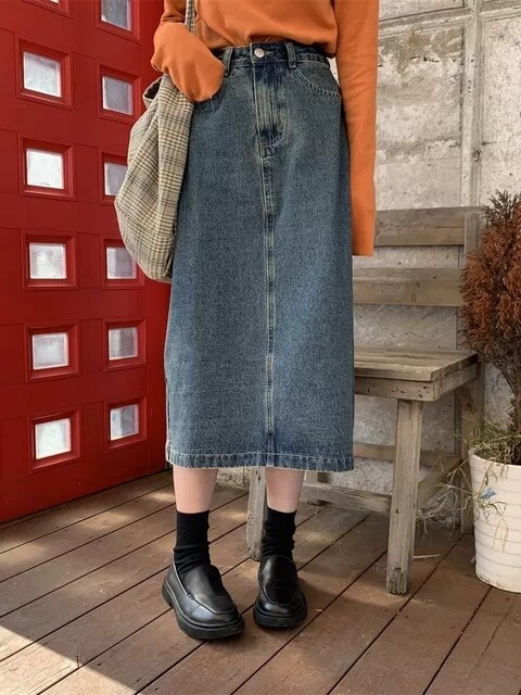 陆小团团复古2021夏高腰直筒显瘦小个子牛...