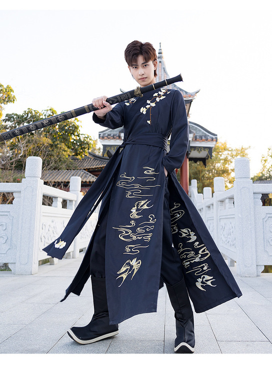原创情侣CP汉服套装男女夏季古风武侠帅气锦...