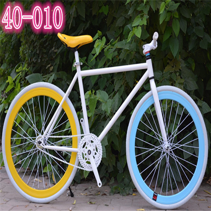 死飞自行车2426寸倒刹彩色男女学生成人款...