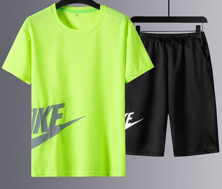 新款运动套装男夏季冰丝短袖运动服速干跑步休...