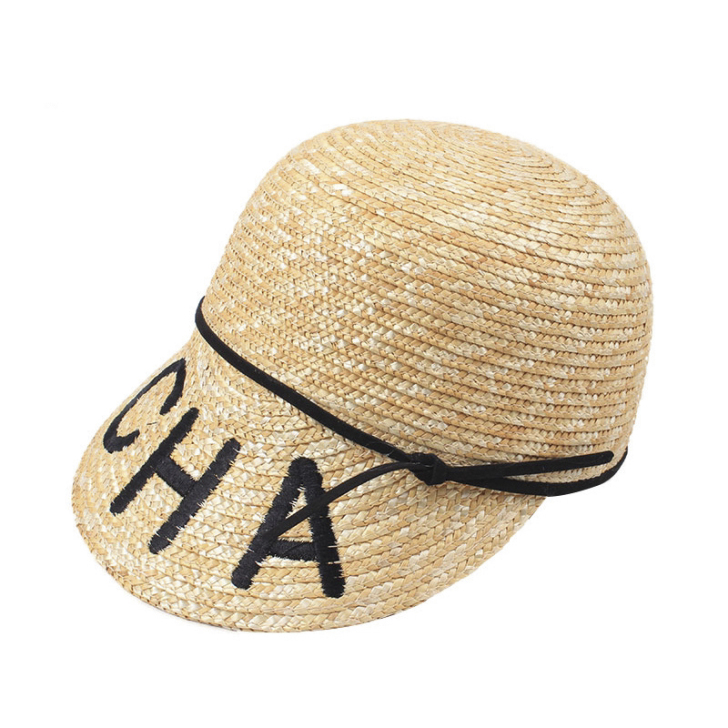 网红同款马术草帽女夏天遮阳帽防晒出游沙滩太...