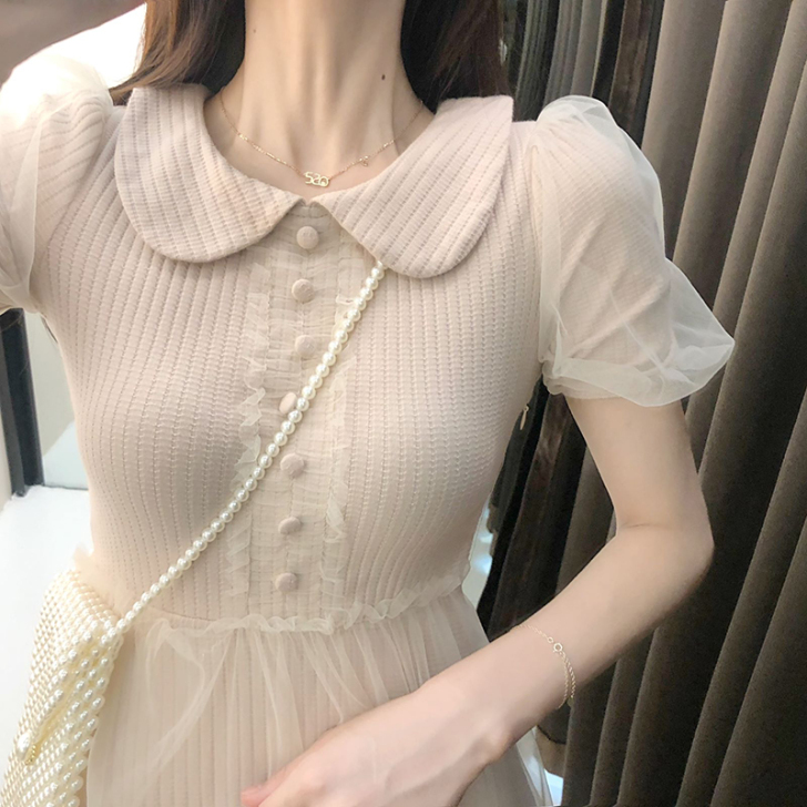 法式连衣裙女夏甜美小个子egg裙温柔初恋裙...