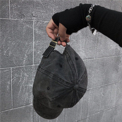工业风做旧水洗复古软顶鸭舌帽子女夏韩版百搭...