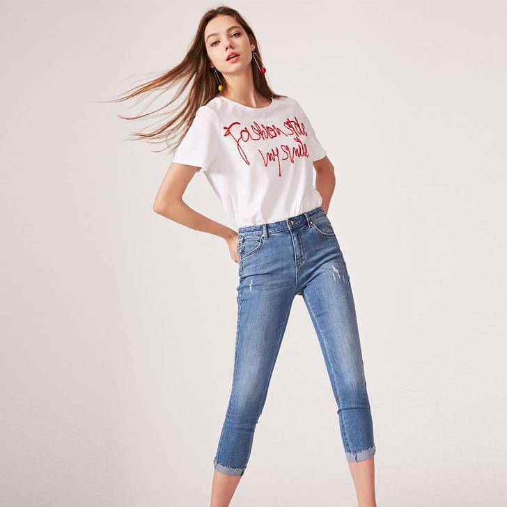 QLXJVeroModa高腰紧身小脚莱卡七...