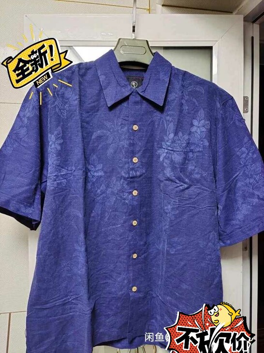 全新百分百桑蚕丝真丝男士短袖衬衫65元