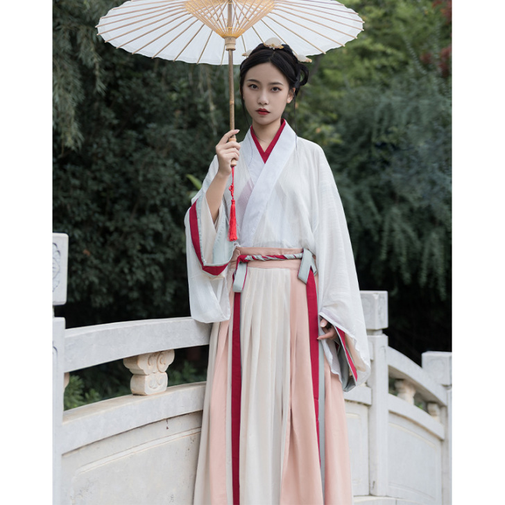 【秋色】五五年汉服女晋制交领齐腰一片式襦裙...