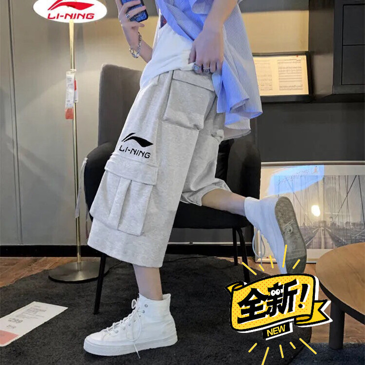 工装短裤男春夏薄款ins港风七分高街宽松潮...