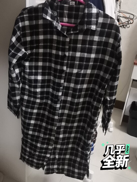 黑白格子衬衣裙 ！穿过一次！几乎全新！11...
