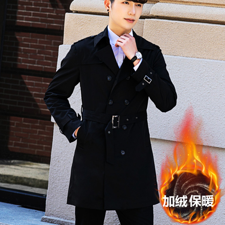 风衣男中长款秋季新款潮流帅气夹克男装韩版青...