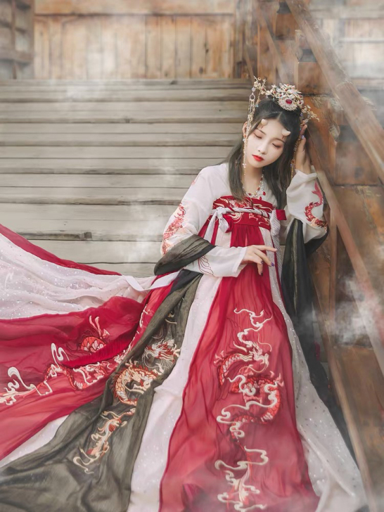 汉尚华莲店庆款原创改良汉服女齐胸衫裙外层8...