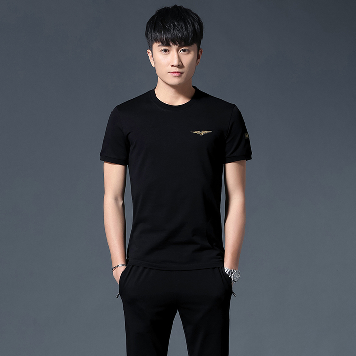 夏装2019新款运动套装男士休闲装短袖长裤...