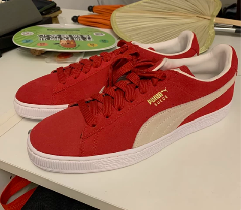 puma 彪马 suede板鞋，大红色翻毛...