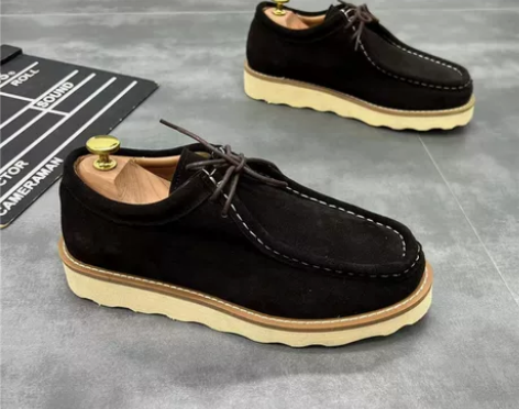 男鞋2022新款春秋复古工装鞋低帮真皮大头...