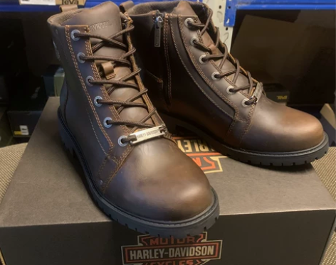 经典款疯马皮骑行靴真皮高帮男鞋 咖色终于到...