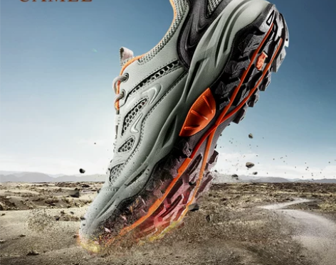 骆驼鞋 夏季登山鞋男士透气网面轻便户外徒步鞋