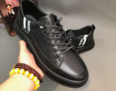 男鞋2022秋季真皮软底透气百搭板鞋子男士...