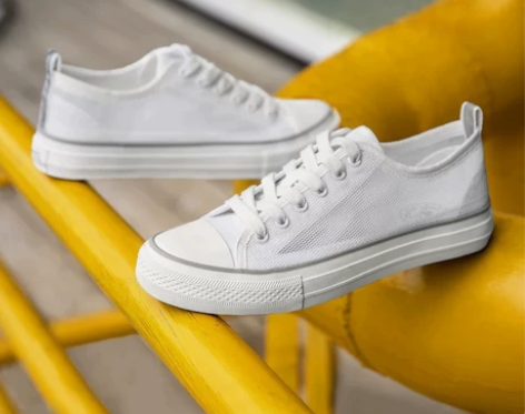 骆驼男鞋帆布鞋新款潮流透明网布低帮帆布鞋时...