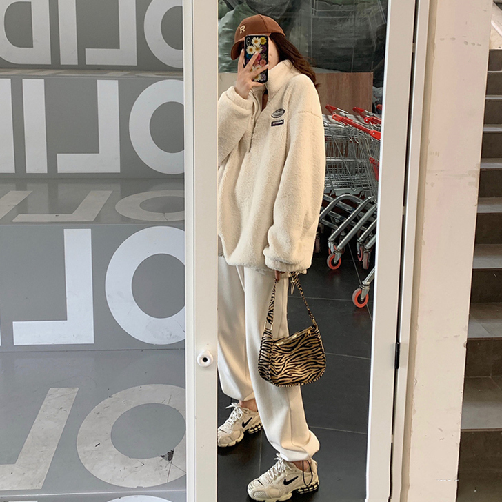 小君君抽绳加绒卫裤女潮秋冬2020新款显瘦...