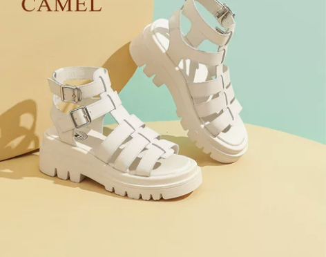 骆驼女鞋2021年夏新款时尚休闲ins潮真...