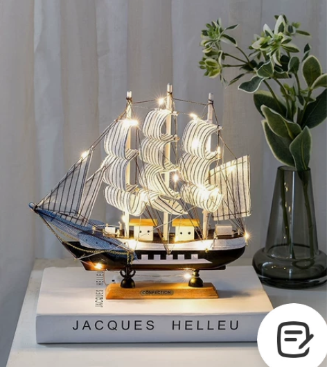 一帆风顺帆船模型摆件客厅房间酒柜装饰品生日...