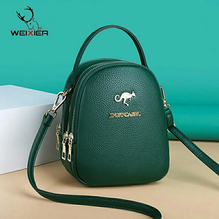 出口订单取消全新袋鼠真皮质感包包新款女简约...