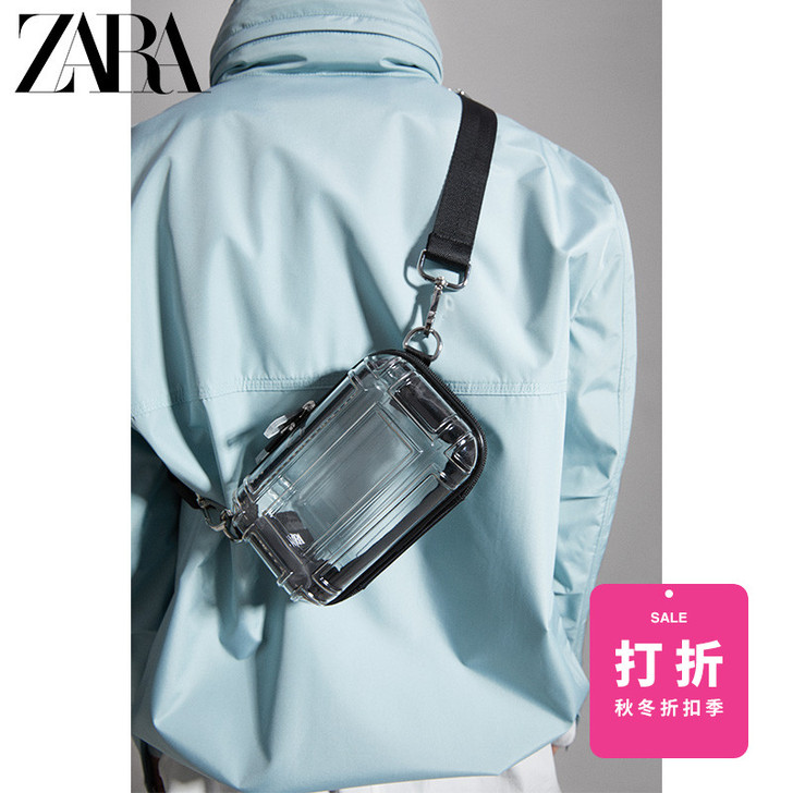 ZARA【打折】 男包 透明色盒形迷你信封...