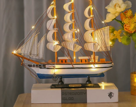 【出闲置，全新包邮】一帆风顺帆船模型摆件客...