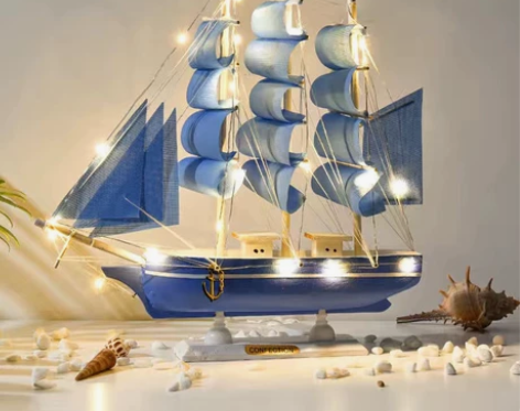 【福利价】一帆风顺帆船模型客厅房间柜子酒店...