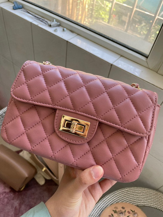 斜挎包女ins百搭2019新款潮羊皮网红时...